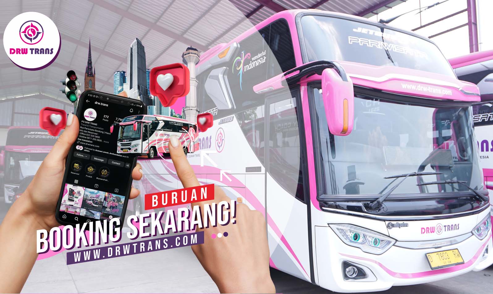 pesan bus dwr trans sekarang