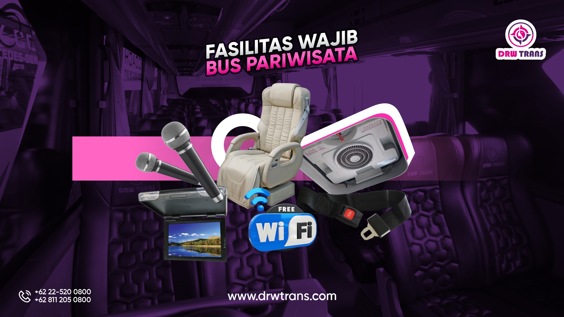 Fasilitas yang Wajib Ada di Bus Pariwisata, Penumpang Auto Nyaman!